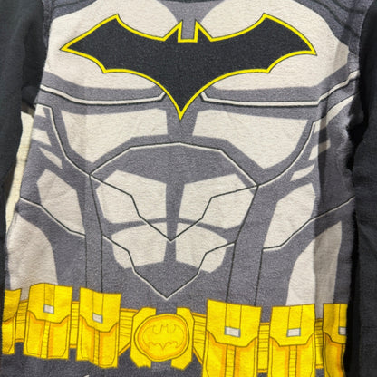 Justice League Batman Pajama Set Boys Size 8 Black Grey Muscle Graphic GUC*2