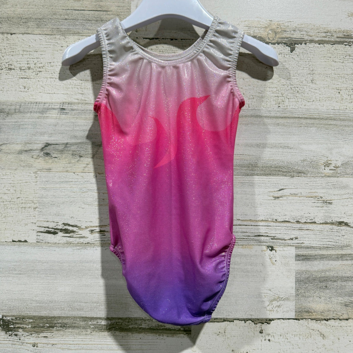 Sparkle Gymnastics Dance Leotard Girls 5t (110) Pink Purple Spandex Flawed*3