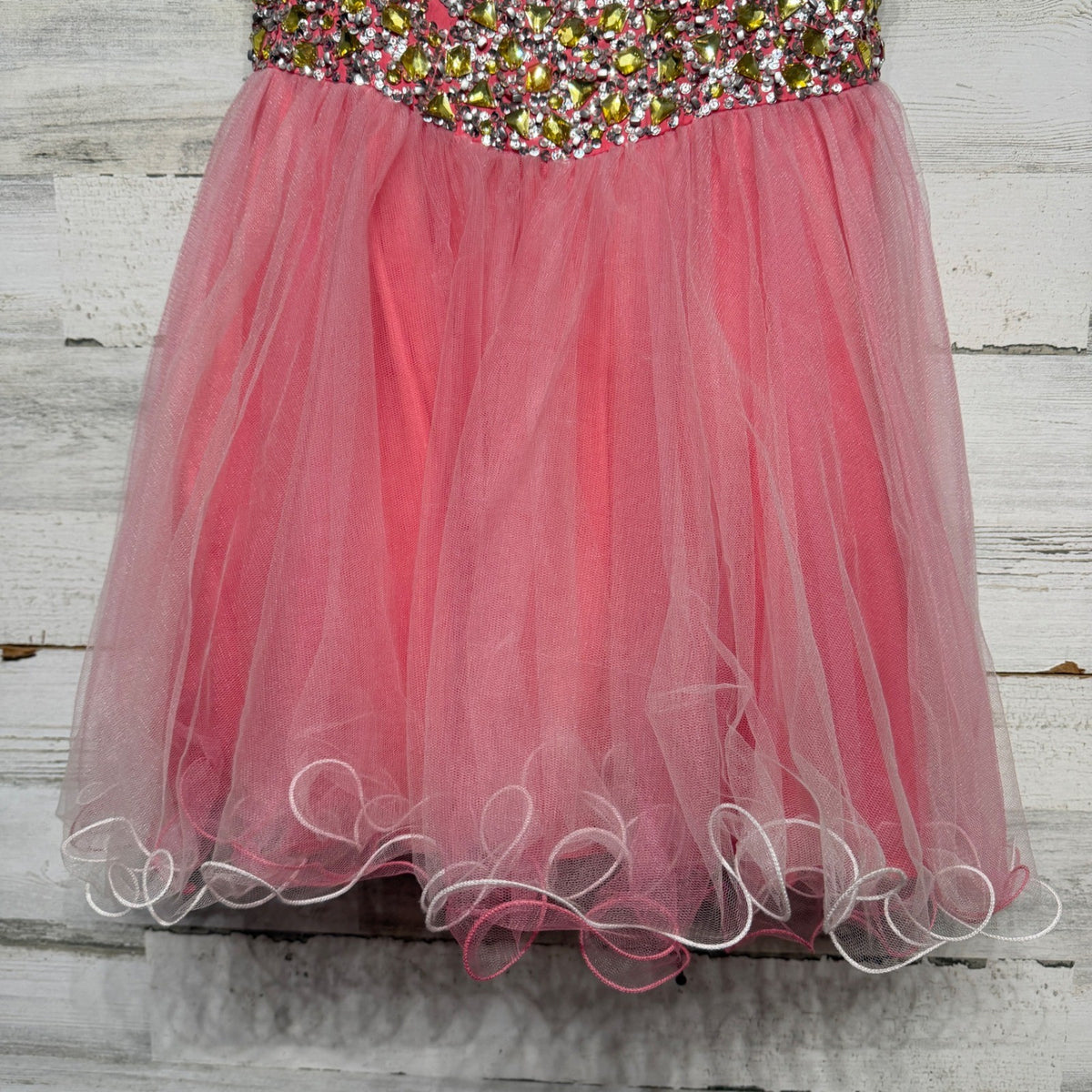 Terani Couture Cocktail Dress Women 10 Pink Sequin Tulle Pageant Glam2