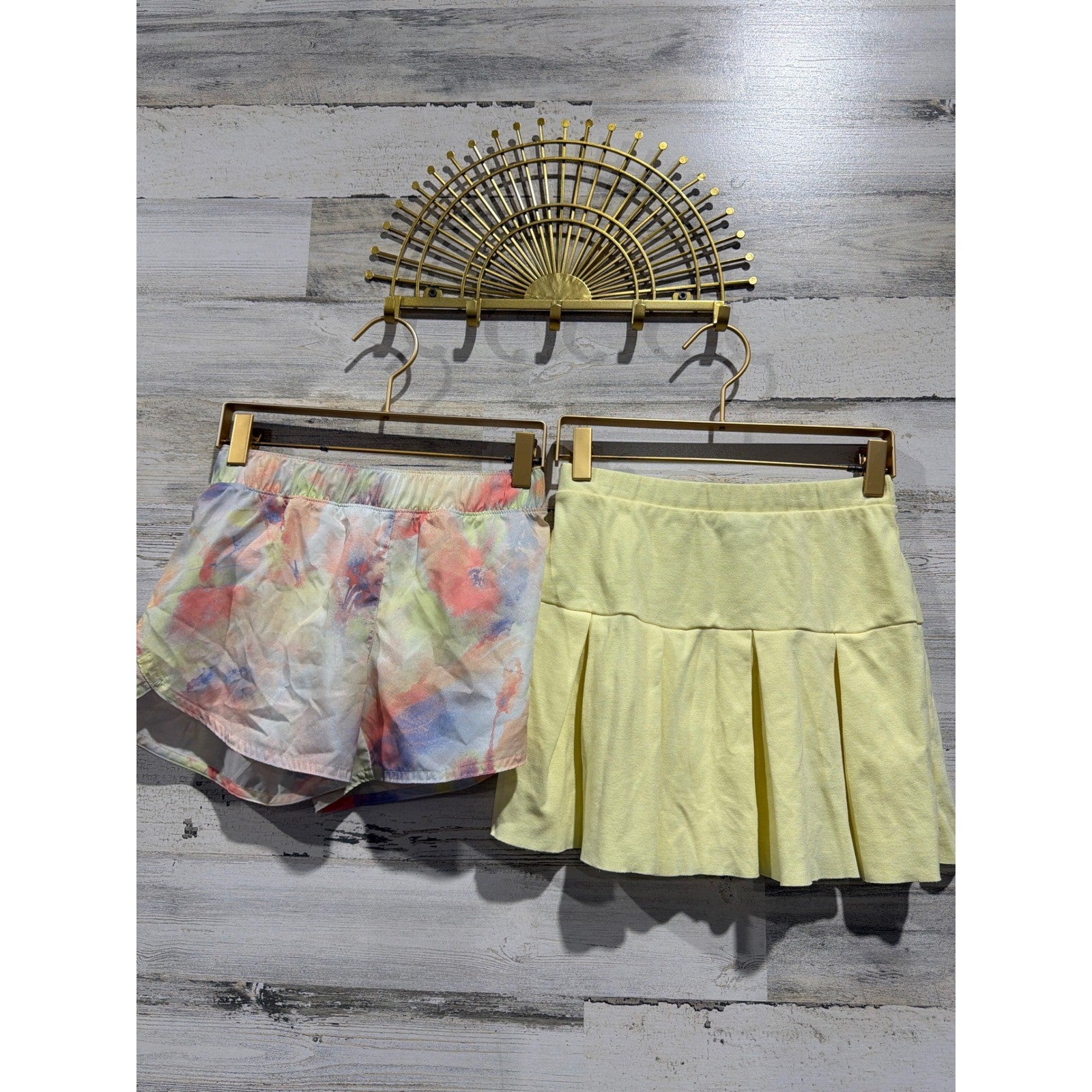 Old Navy Art Class Shorts Skirt Girls 10/12 Yellow Floral Active Skater EUC0