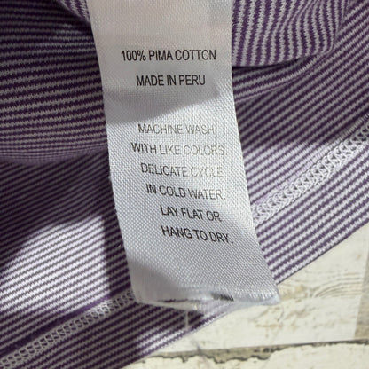 Lila and Hayes Polo Shirt Boys 4T Purple Striped Pima Cotton Classic EUC2