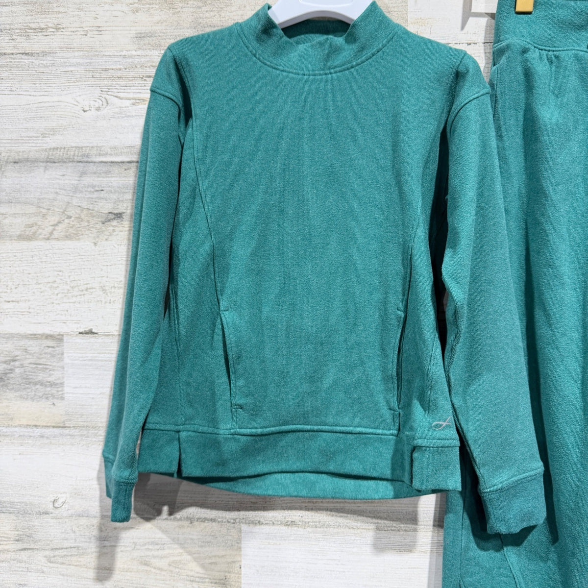 Freely Mock Neck Jogger Set Girls Size S Teal Green Recycled Athleisure1