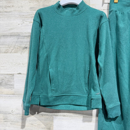 Freely Mock Neck Jogger Set Girls Size S Teal Green Recycled Athleisure1