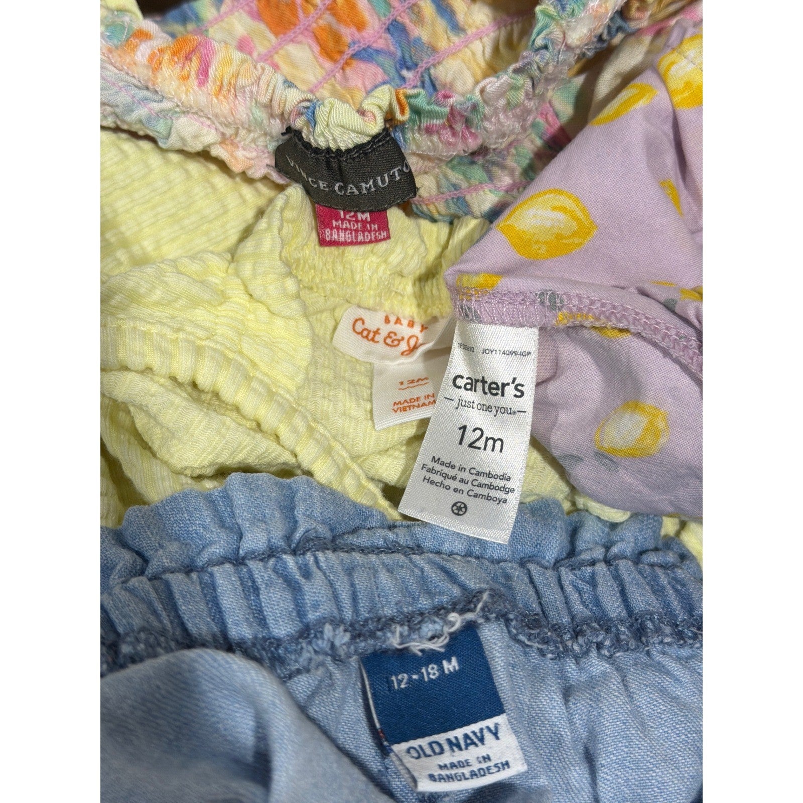 Vince Camuto Cat&Jack Summer Outfit Bundle Girls 12M Floral Lemon Seersucker6