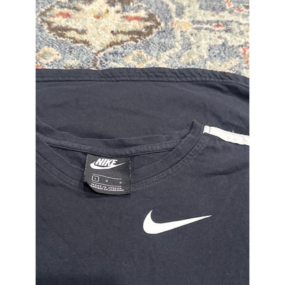 Nike T-Shirt Dress Girls Large Black White Stripe Pockets EUC2