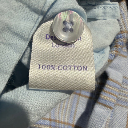 Rachel Riley Smocked Plaid Dress Girls 2Y Blue Cotton Classic British EUC4
