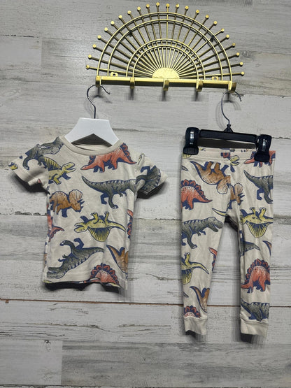 Carter's Pajama Bundle Boys 18m Teal Cream Dinosaur Prints2