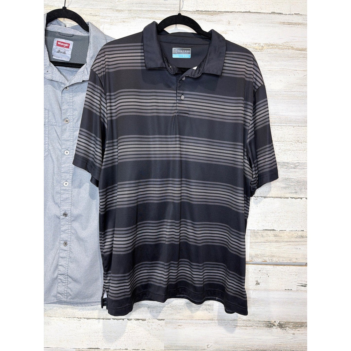Wrangler PGA Tour Shirts Men XL Gray Black Bundle Performance Gorpcore3