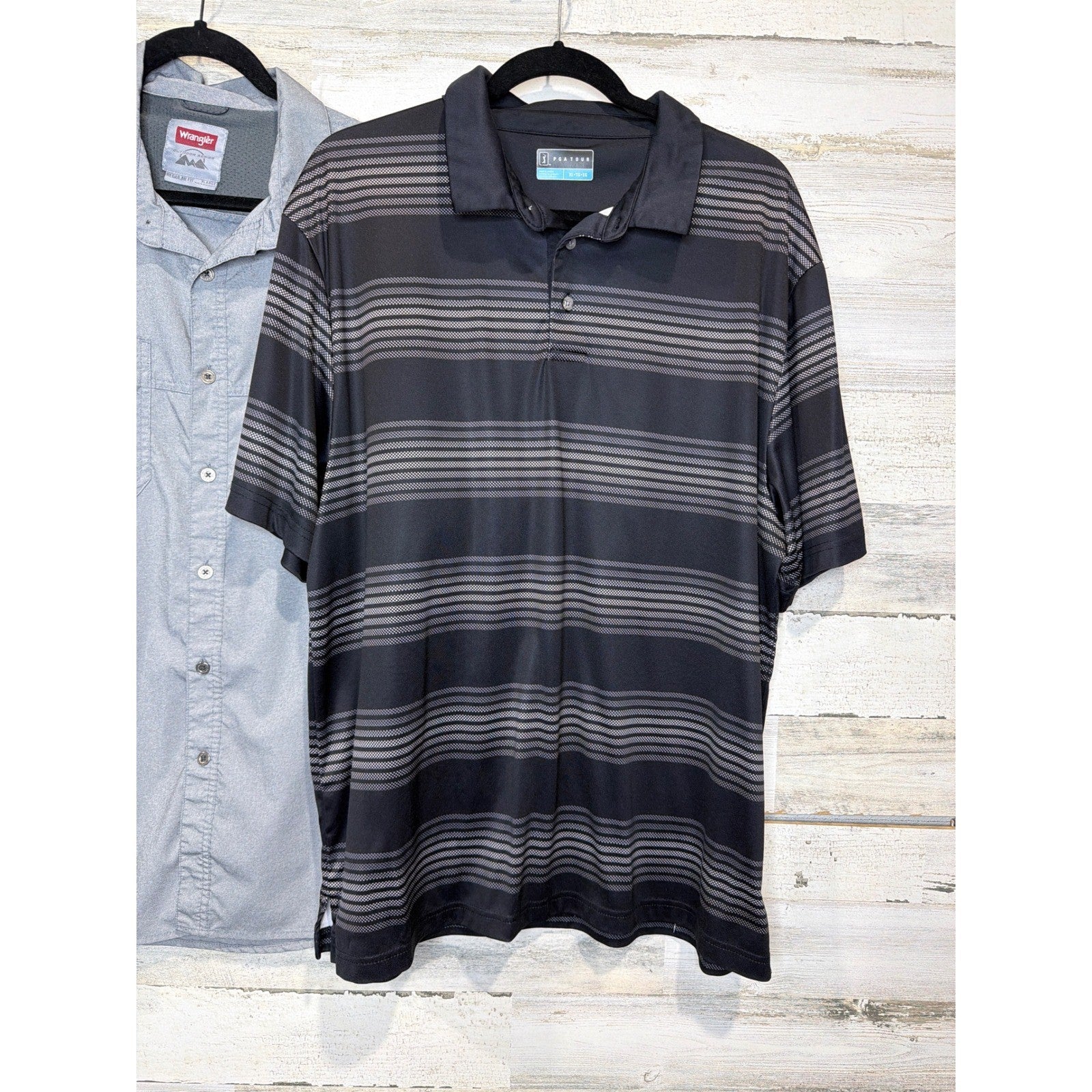 Wrangler PGA Tour Shirts Men XL Gray Black Bundle Performance Gorpcore3