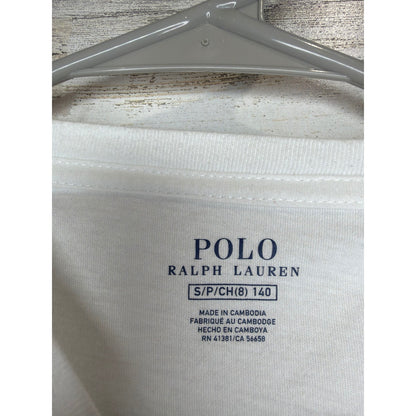 Polo Ralph Lauren Long Sleeve T-Shirt Boys Size 8 White Pony Logo Preppy2