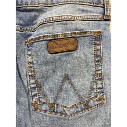 Wrangler Mini Skirt Women Juniors 15 Blue Denim Raw Hem EUC3