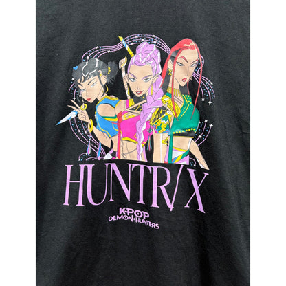 Netflix K-Pop Demon Hunters Shirt Girls 13/14 Black Huntr/x Anime Tee EUC1