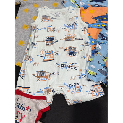 Disney Carter's Romper Pajama Bundle Boys 18-24M Summer Nautical Lot2