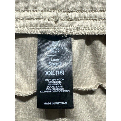 Luxe Shorts Boys XXL 18-20 Tan Knit Athletic Activewear2