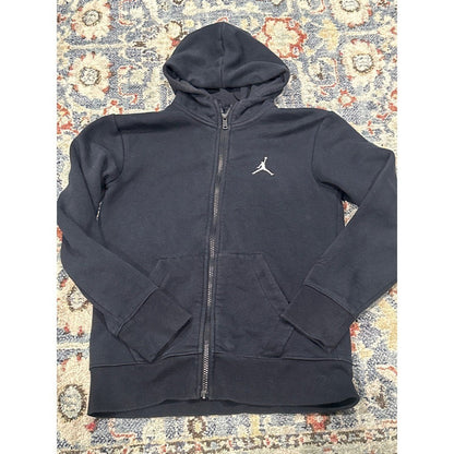Jordan Full Zip Hoodie Boys Medium 10/12 Black Jumpman Logo0