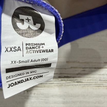 Jo+Jax Polo Crop Top Women XXS Royal Blue Polyester Spandex Activewear Dance EUC3