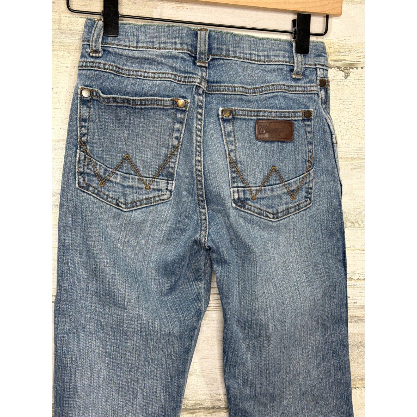 Wrangler Retro Slim Straight Jeans Boys 12 Slim Blue Denim Cowboy Western EUC3