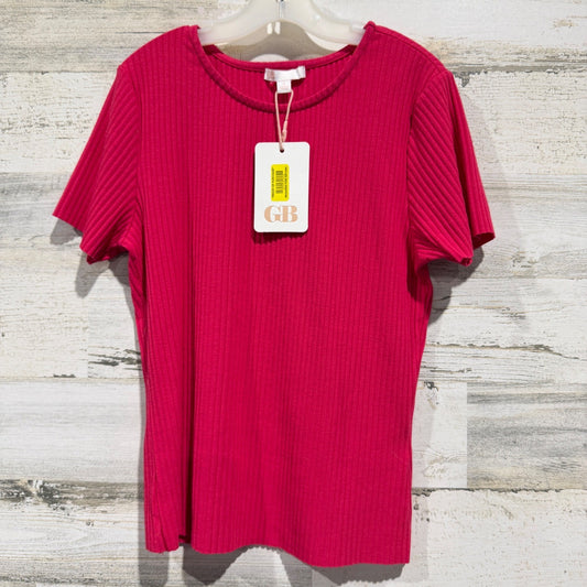 GB Girls Ribbed Knit Top Kids Size Youth Small Pink Short Sleeve Strawberry NWT0