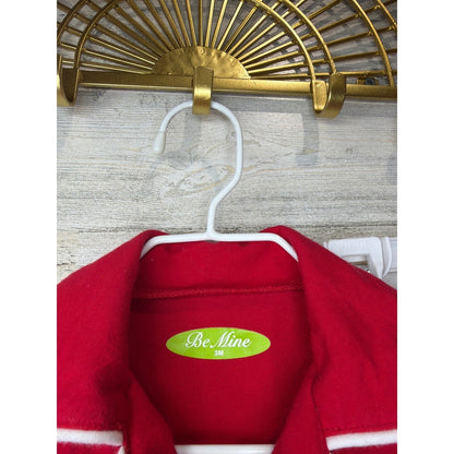 Be Mine Pajama Set Baby 3 Months Red Santa Claus Holiday Classic EUC2