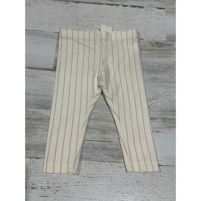 Tea Collection Striped Leggings Girls 6-9m Cream Silver Glitter Coquette NWT0