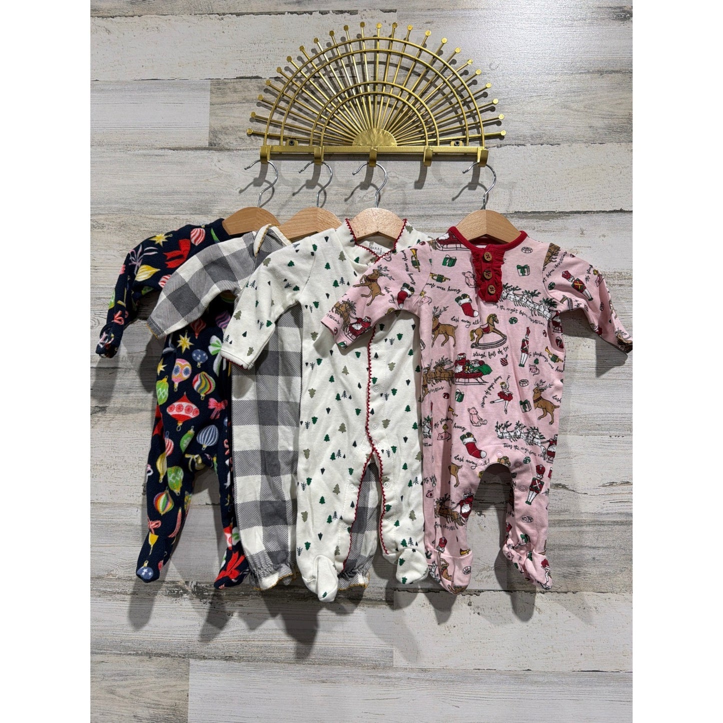 Mud Pie Old Navy Luxe Threads Holiday Sleepers Girls 0-3M Christmas Bundle0