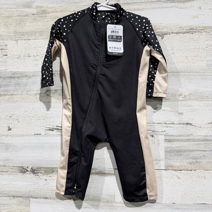 Stonz Sun Suit Infant 6-12M Black Polka Dot Night Camper Rash Guard NWT0