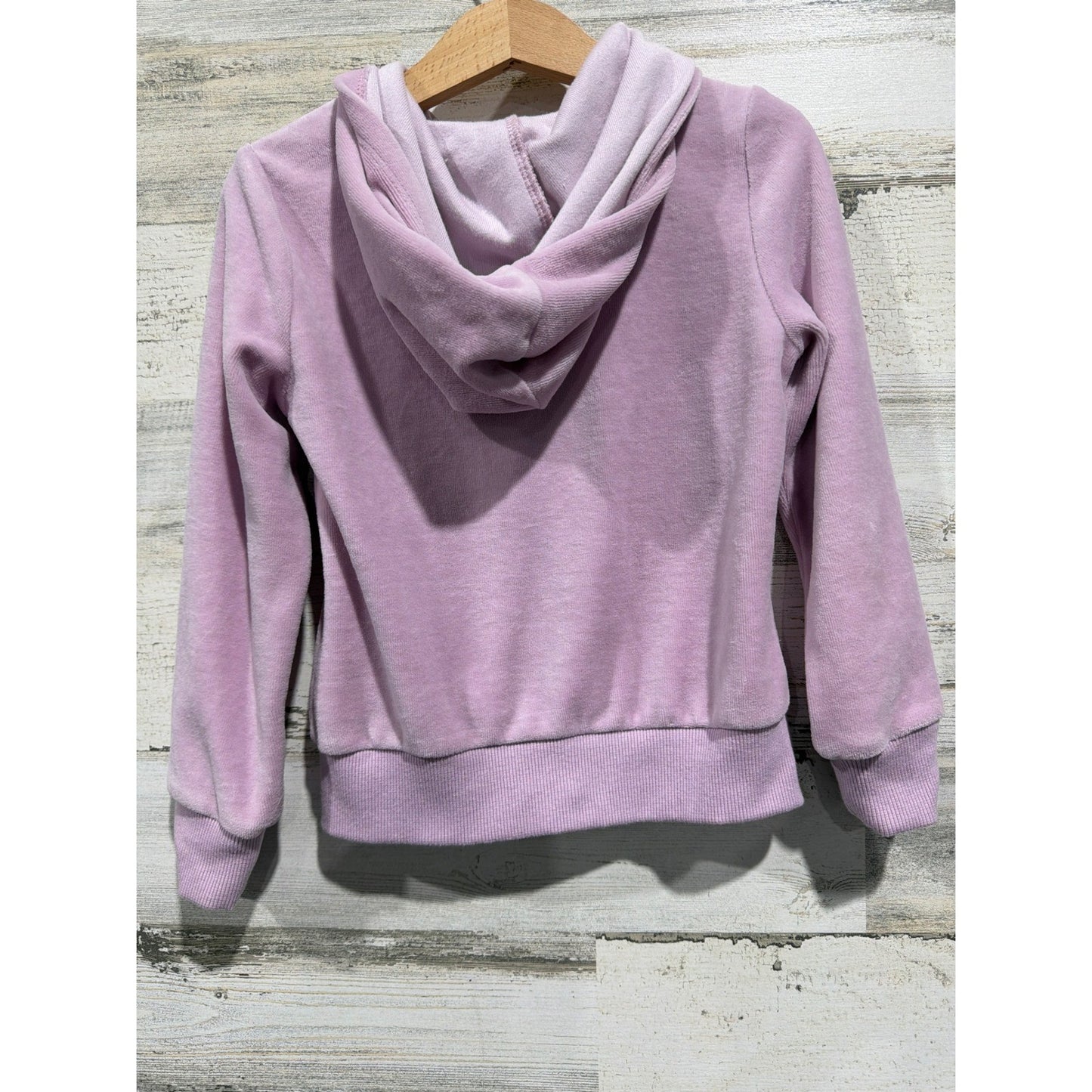 Juicy Couture Zip Up Hoodie Girls Size 5 Purple Velour Rhinestone Y2K EUC3
