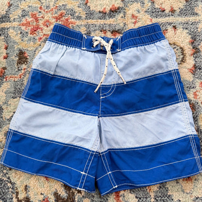 Baby Gap Swim Trunks Boys 3T Blue Striped Surf Shop Summer EUC0