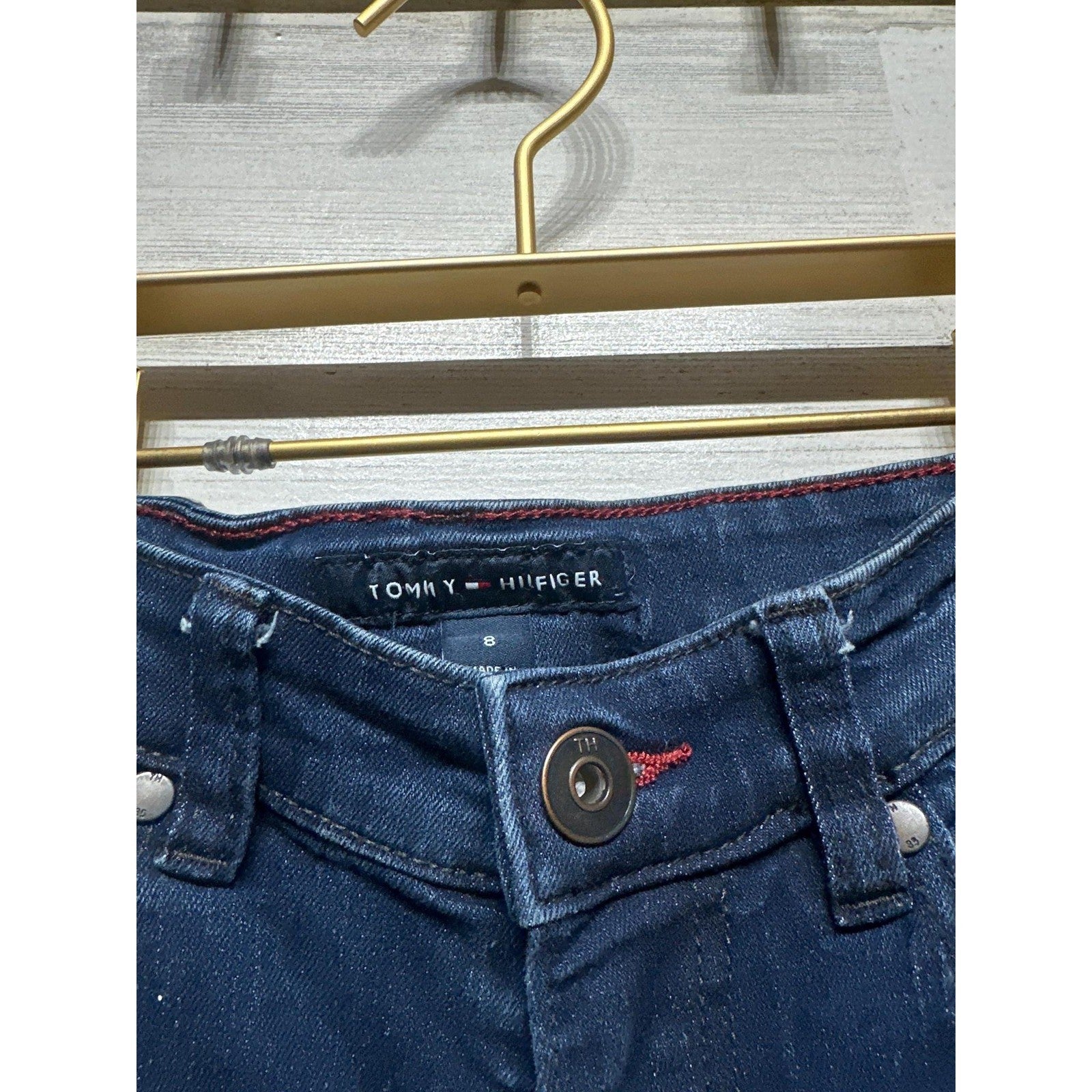 Tommy Hilfiger Skinny Jeans Girls Size 8 Dark Wash Stretch Denim1