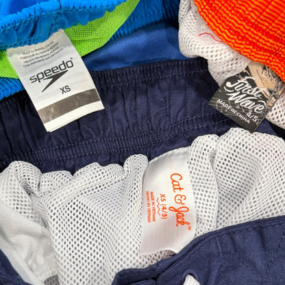 Speedo Cat & Jack Boys XS 4/5 Blue Orange Striped Swim Trunks Bundle3