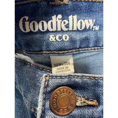 Goodfellow Athletic Jeans Men 38x30 Blue True Temp 365 All Season EUC1