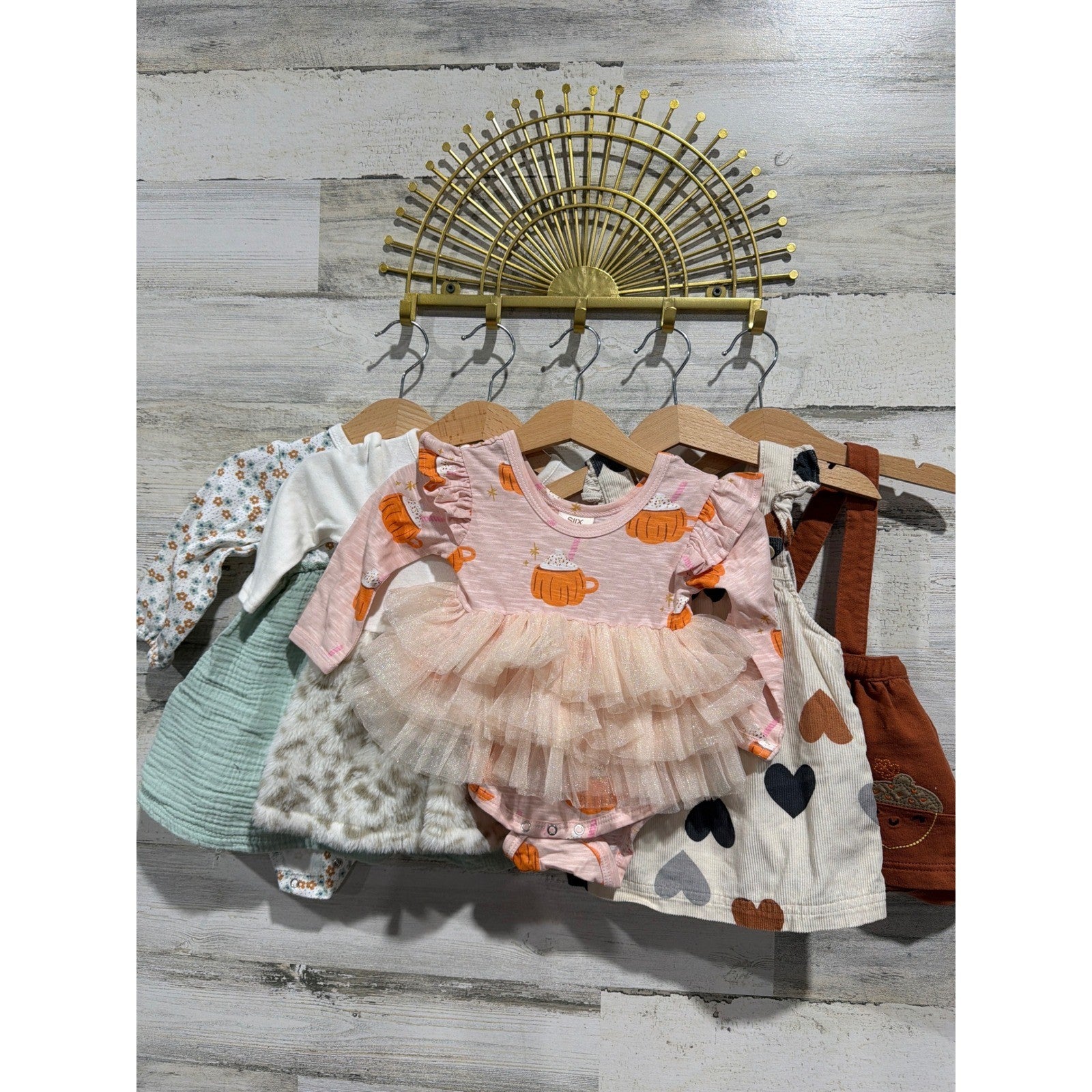 Rachel Zoe Siix Carters Girls 6M Dress Skirt Bundle Acorn Pumpkin Spice Fall Lot0