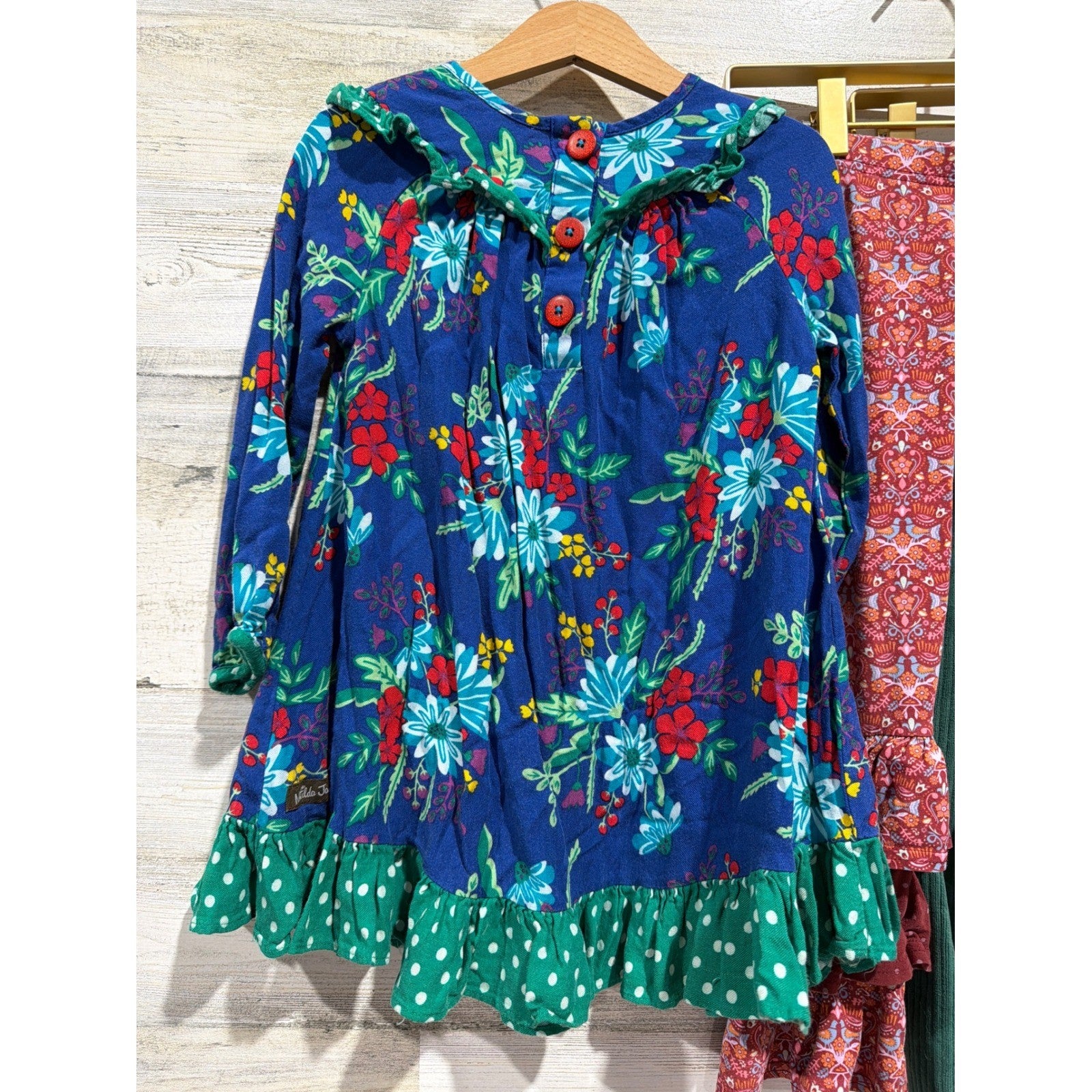 Matilda Jane Cat & Jack Dress Pants Bundle Girls 4 Blue Green Floral Ruffle Boho3