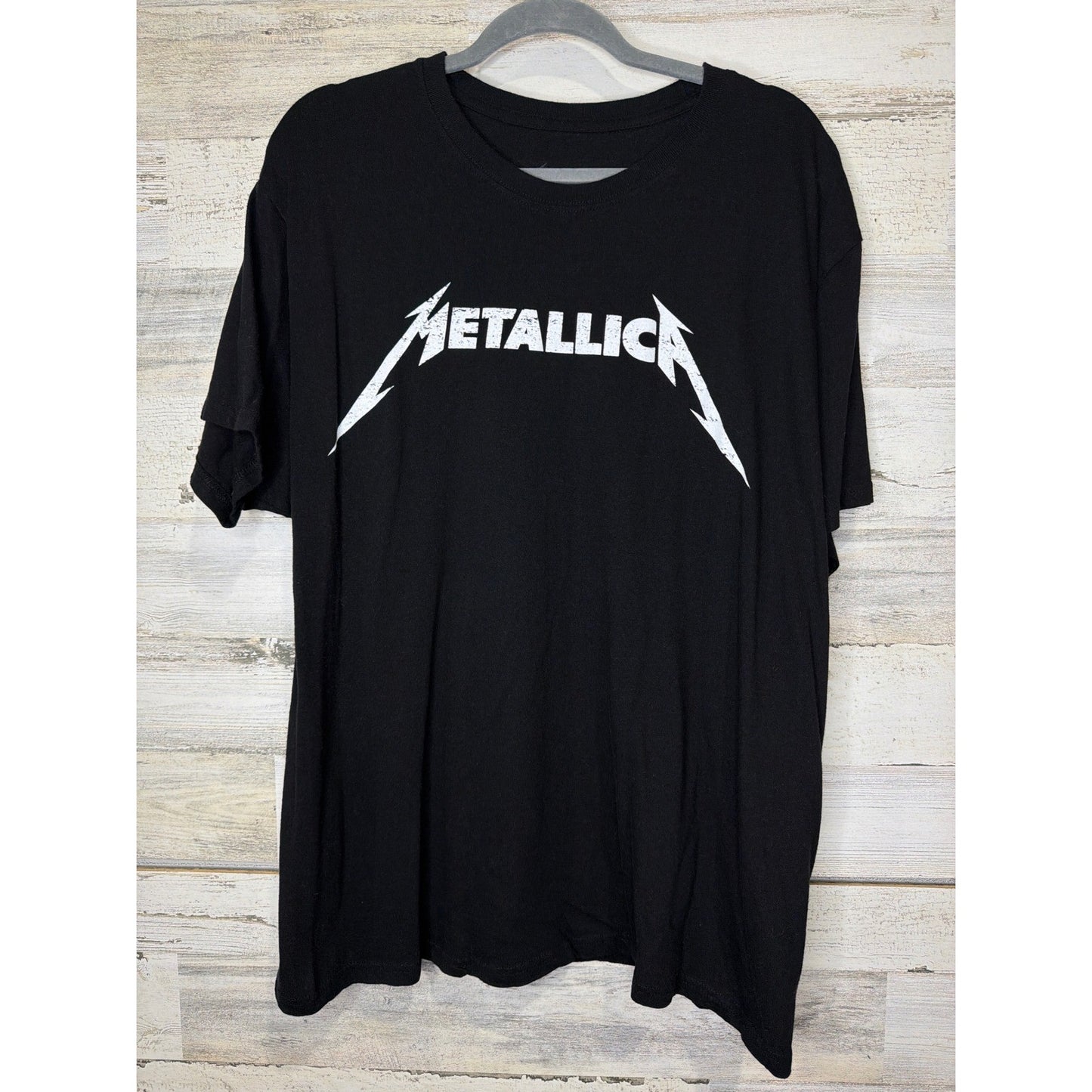 Metallica Graphic T-Shirt Men 2XL Black White Logo Heavy Metal Rock EUC0