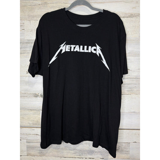 Metallica Graphic T-Shirt Men 2XL Black White Logo Heavy Metal Rock EUC0