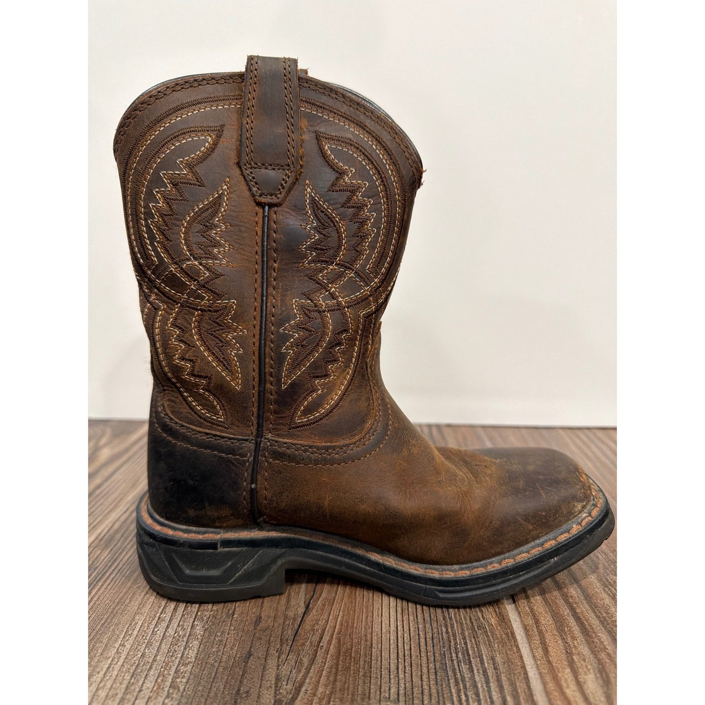 Ariat Western Boots Boys 11 Brown Leather 10042412 Cowboy GUC*Flaws13