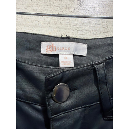 Crewcuts GB Outfit Set Girls 8 Pink Pointelle Top Black Faux Leather Pants EUC4