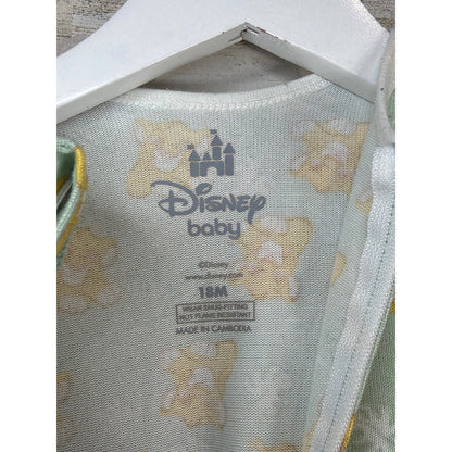 Disney Baby Girls 18M Green Cream Lion King Simba Floral Sleepwear EUC4
