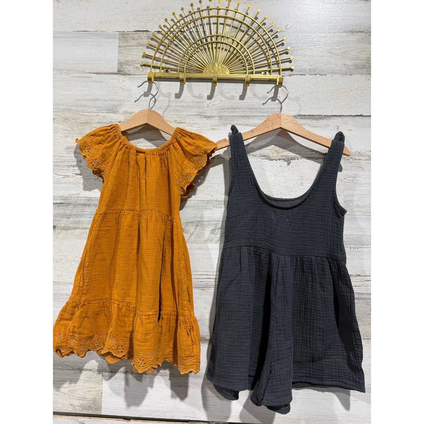 B'tween Cat & Jack Dress Romper Bundle Girls 4T Beige Neutral Boho Summer EUC3