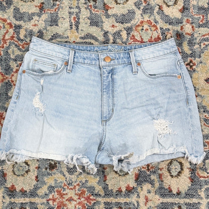 Universal Thread Denim Shorts Women 10 Light Blue Distressed High Rise EUC0