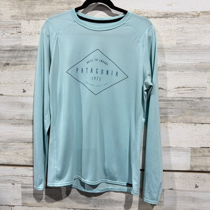 Patagonia Capilene Cool Daily Shirt Men M Blue Long Sleeve Graphic EUC0