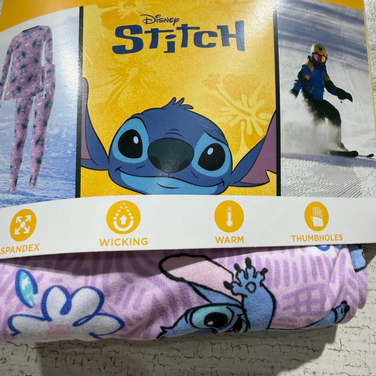 ClimateRight Disney Stitch Underwear Set Girls XS 4/5 Purple Poly Spandex NWT4