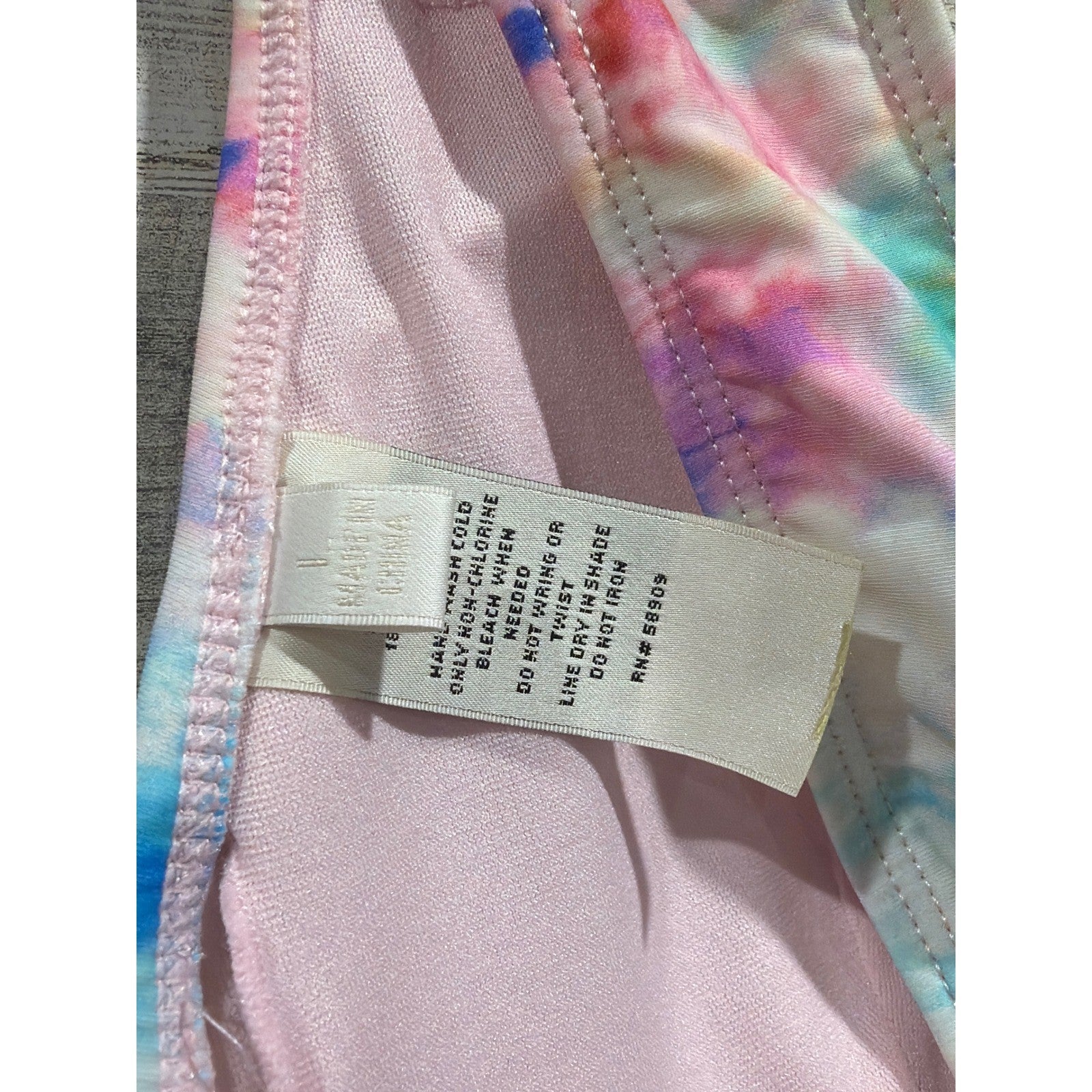 GB Bikini Set Women Large Pink Blue Tie Dye High Waisted Pastelcore EUC5