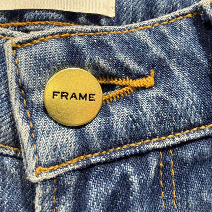 FRAME Le Grand Garcon Denim Shorts Women 23 Blue 100% Cotton Distressed Heron2