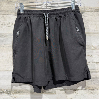 Athletic Shorts Men Medium Black Quick Dry Sporty Active EUC0