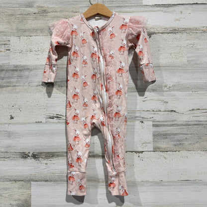 before & ever Bunny Ballerina Sleeper Girls 12-18M Ruffle Mesh Whimsical EUC0