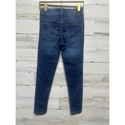 Celebrity Pink Skinny Jeans Girls 8 Dark Wash Double Button EUC1