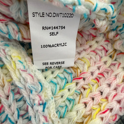 Davi & Dani Sweater Women Medium Multi Color Acrylic Pastel Knit Boho NWT2