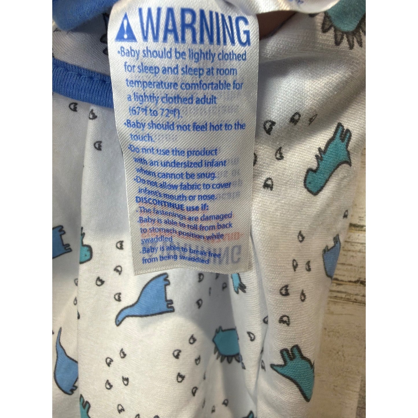 SwaddleMe Amelia Phoebe Swaddle Bundle Boys S/M Blue Dino Print Cotton EUC6