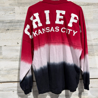 Fanatics NFL Kansas City Chiefs Spirit Jersey Women M Red Dip Dye Cotton EUC3